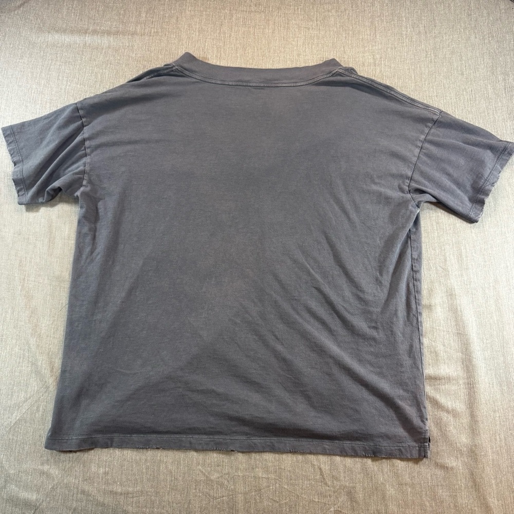 Aerie Women's OVERSIZED Large Dark Grey V Neck Short Sleeve Basic T Shirt Gray - Picture 6 of 6